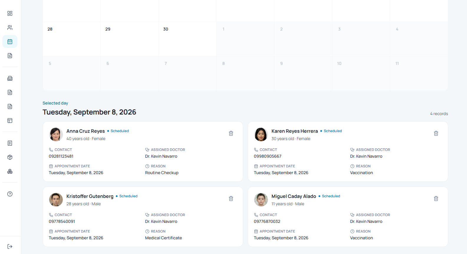 KLNQ appointments calendar
